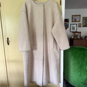 Something Navy Cream Teddy Coat